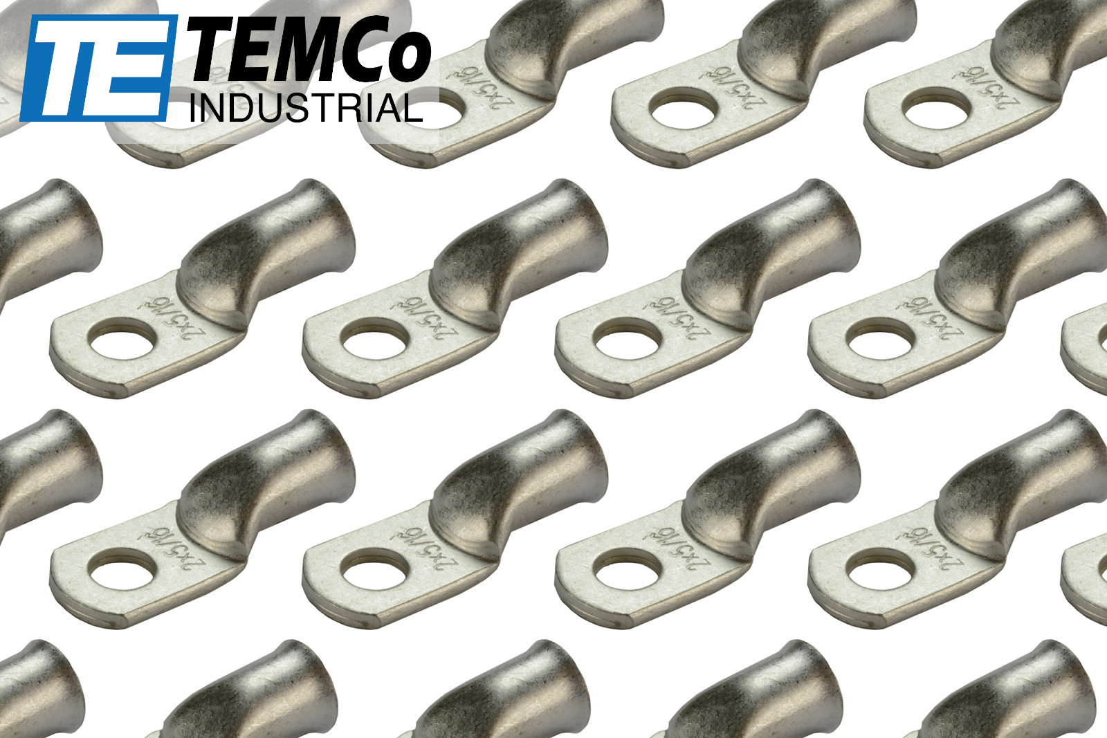 50 Lot 2 AWG 5/16″ Hole Ring Terminal Lug Tin Plated Copper Uninsulated Gauge
