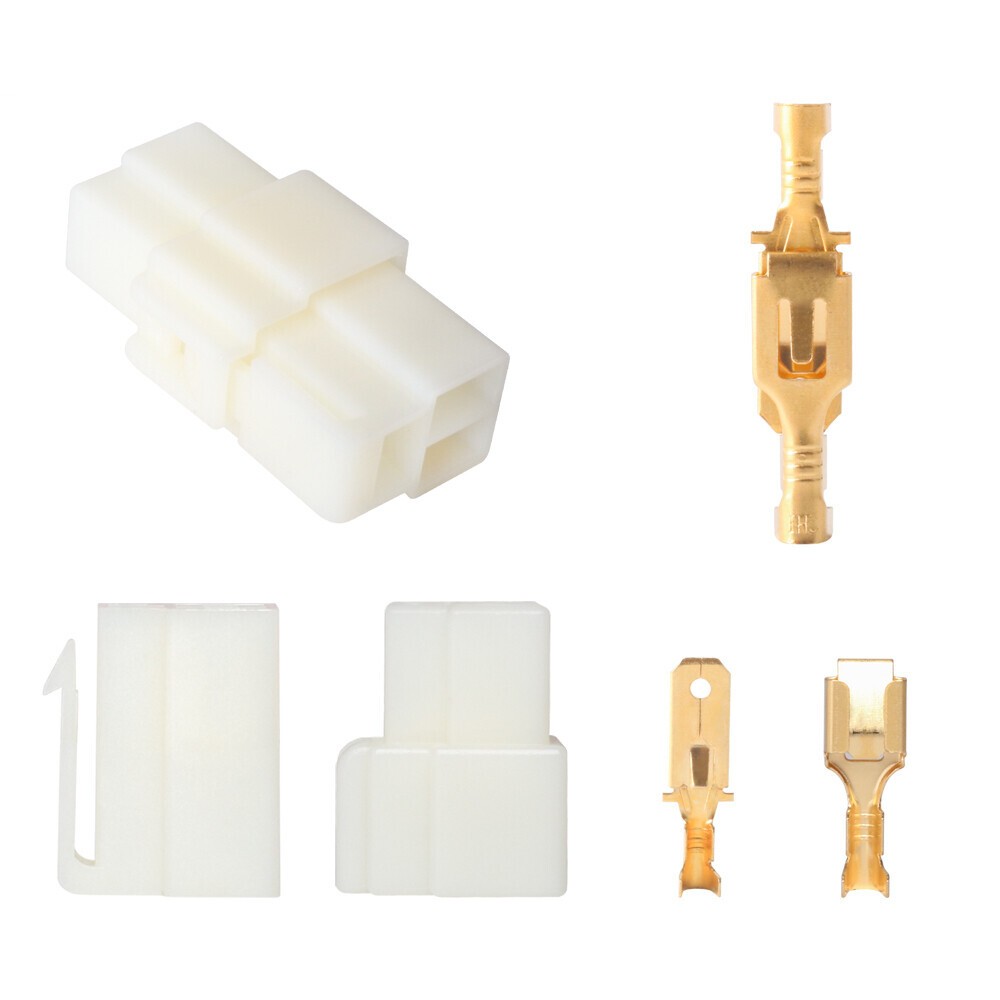5 Sets Motorcycle 3 Pin Plug Electrical Wire Connectors 6.3mm Spade Terminal Kit
