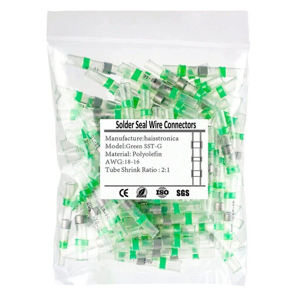 Solder Seal Electrical Wire Splice Connector Butt Terminal 200-50PCS 26-10AWG