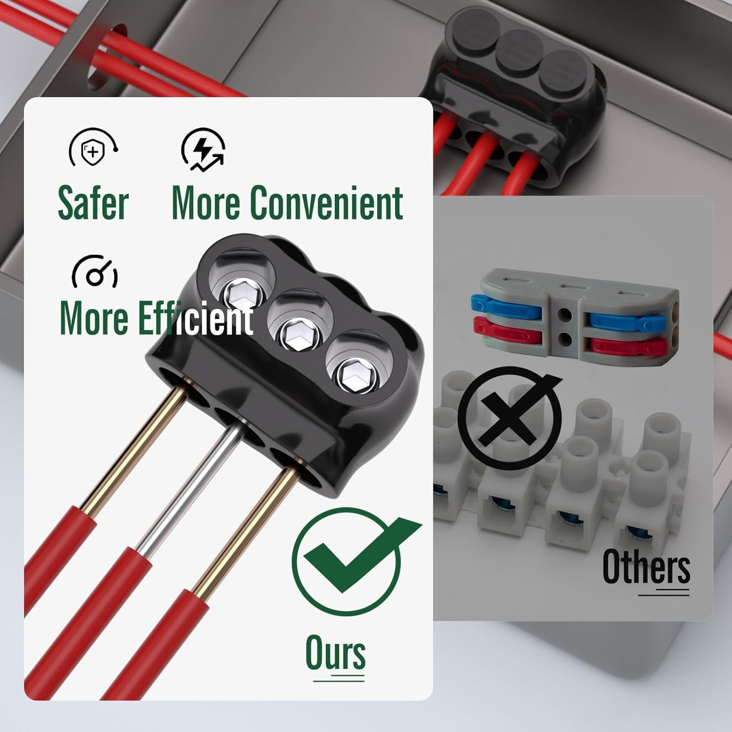 5 Port Insulated Multi Tap Connector 2/0-6 Gauge Wire Connectors A…