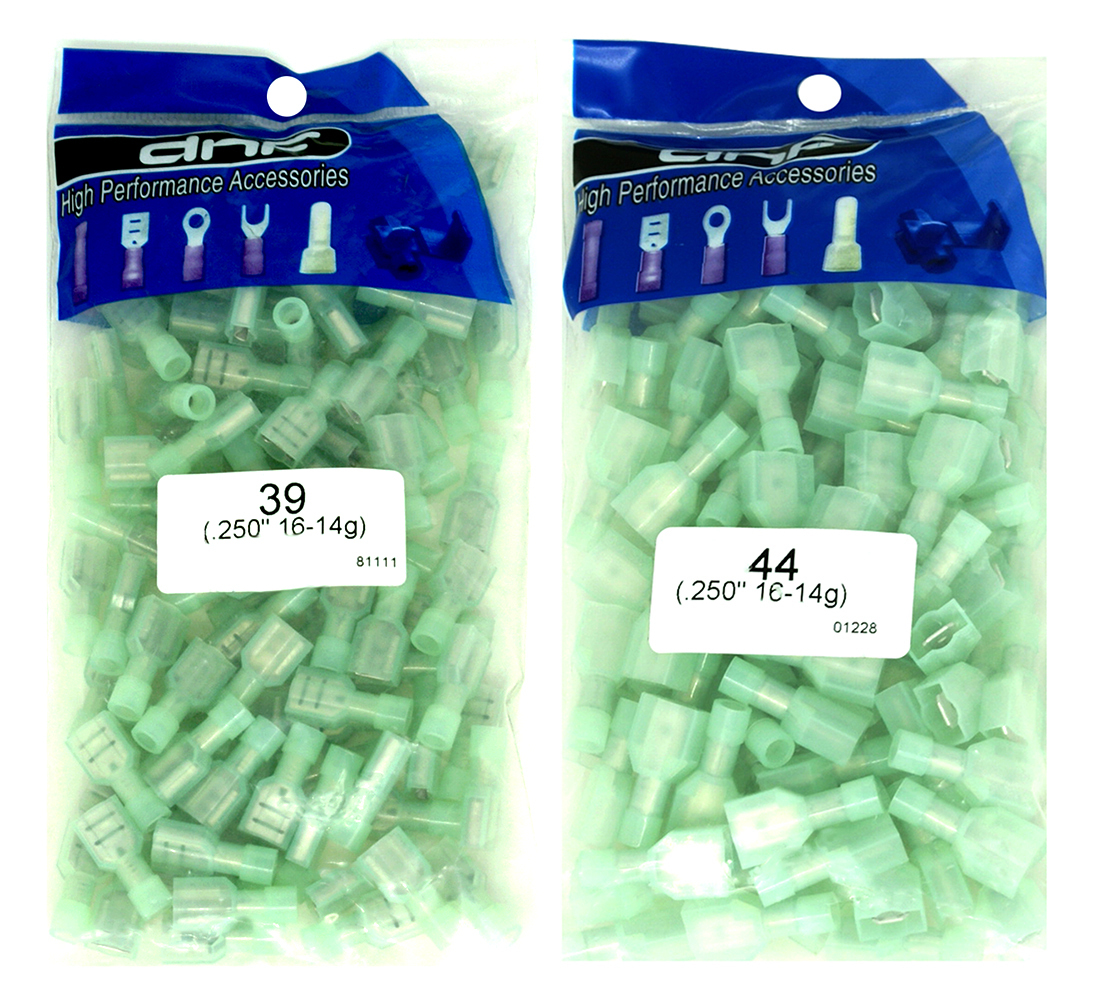 (200 PACK) 16-14 AWG NYLON FULLY INSULATED QUICK DISCONNECTS MALE + FEMALE COMBO