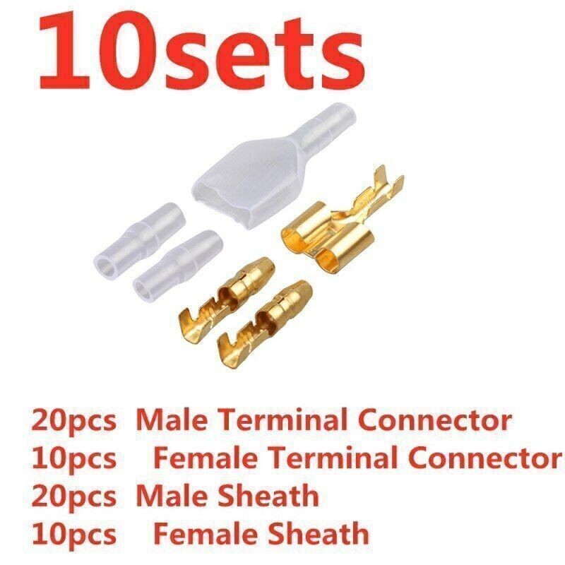 Male Female Wire Crimp Connectors 4.0mm Bullet Terminal Double Kit 60-600PCS