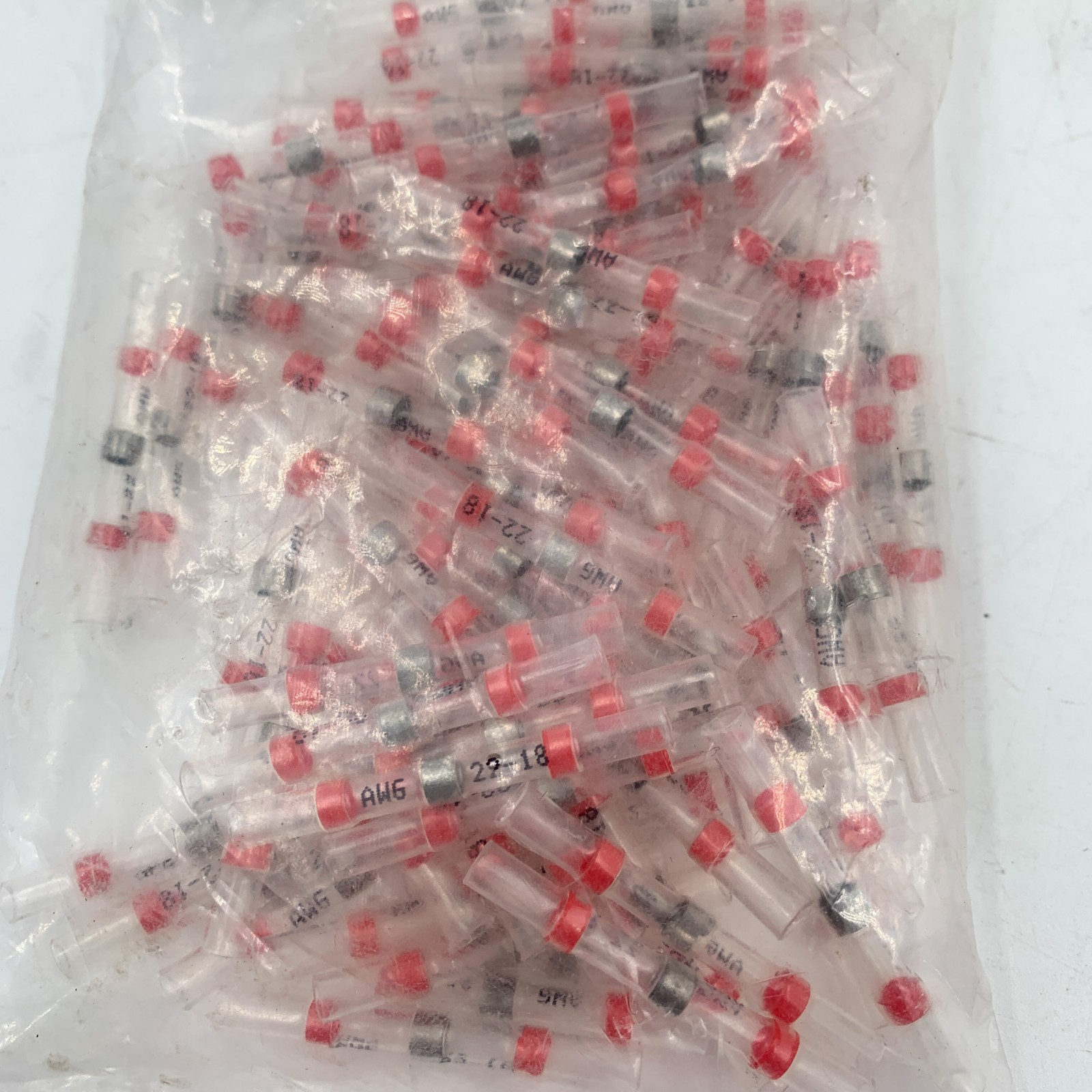 Haisstronica Red SST-R Heat Shrink Connector 100 Pcs 22-18 AWG