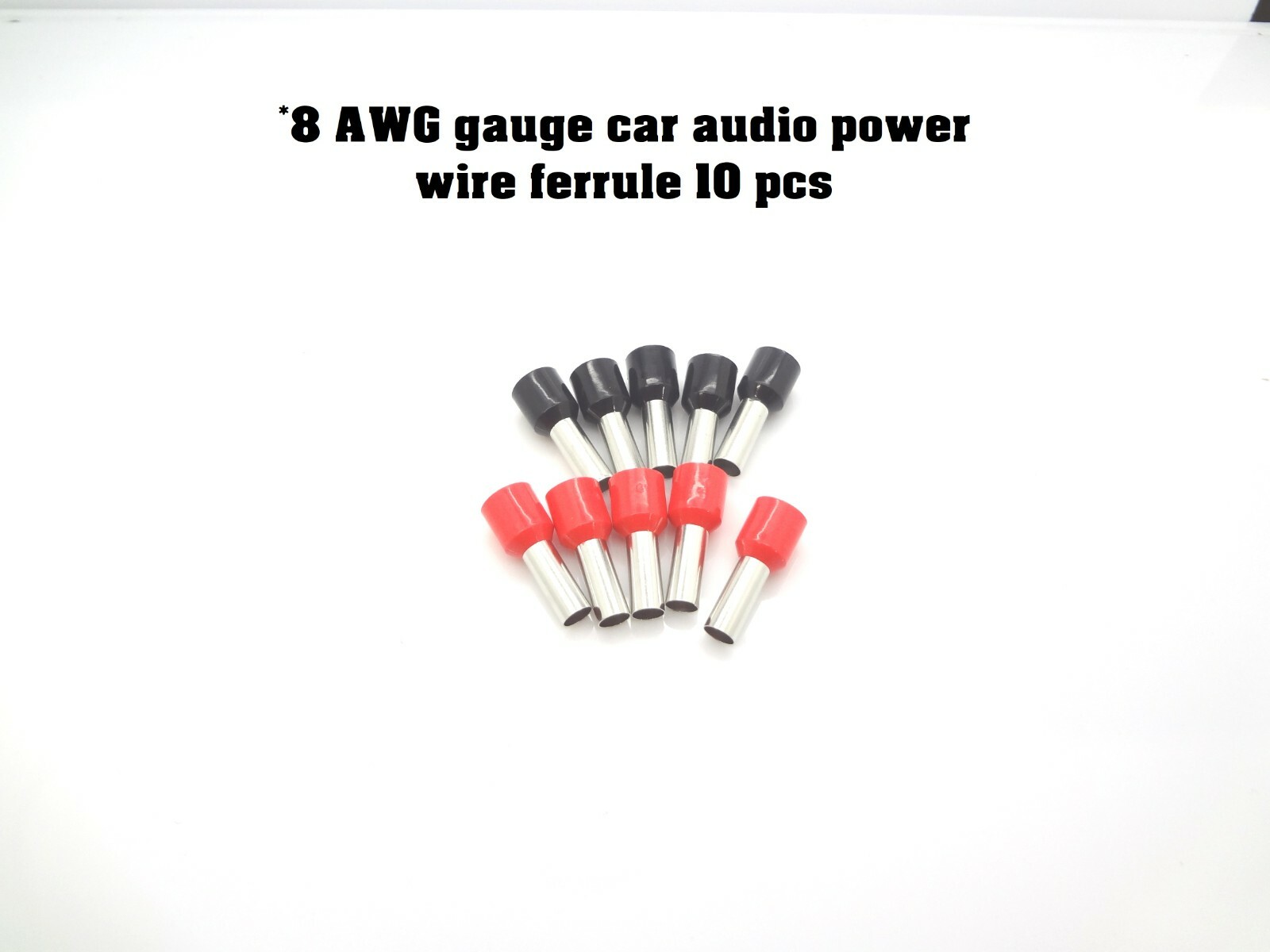 red & black 8 Gauge Wire Ferrule car audio Amp Amplifier Power Ground 8 AWG