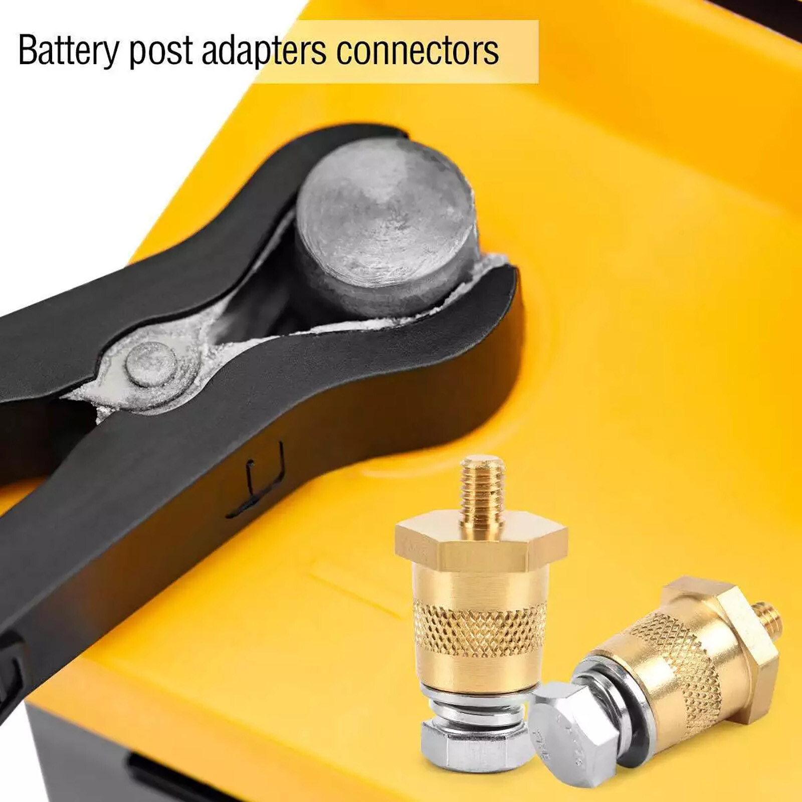 2x Car Battery Pole Adapter Terminal Connector Fittings M6 Thread Post Adapter