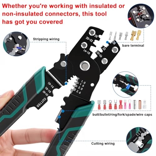 300pcs 19 Values Electrical Crimp Connectors with Crimping tool spade 300Pcs