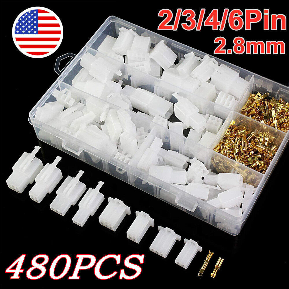 480Pcs Motorcycle Electrical Car 2.8mm 2/3/4/6 Pin Wire Auto Connectors / plier