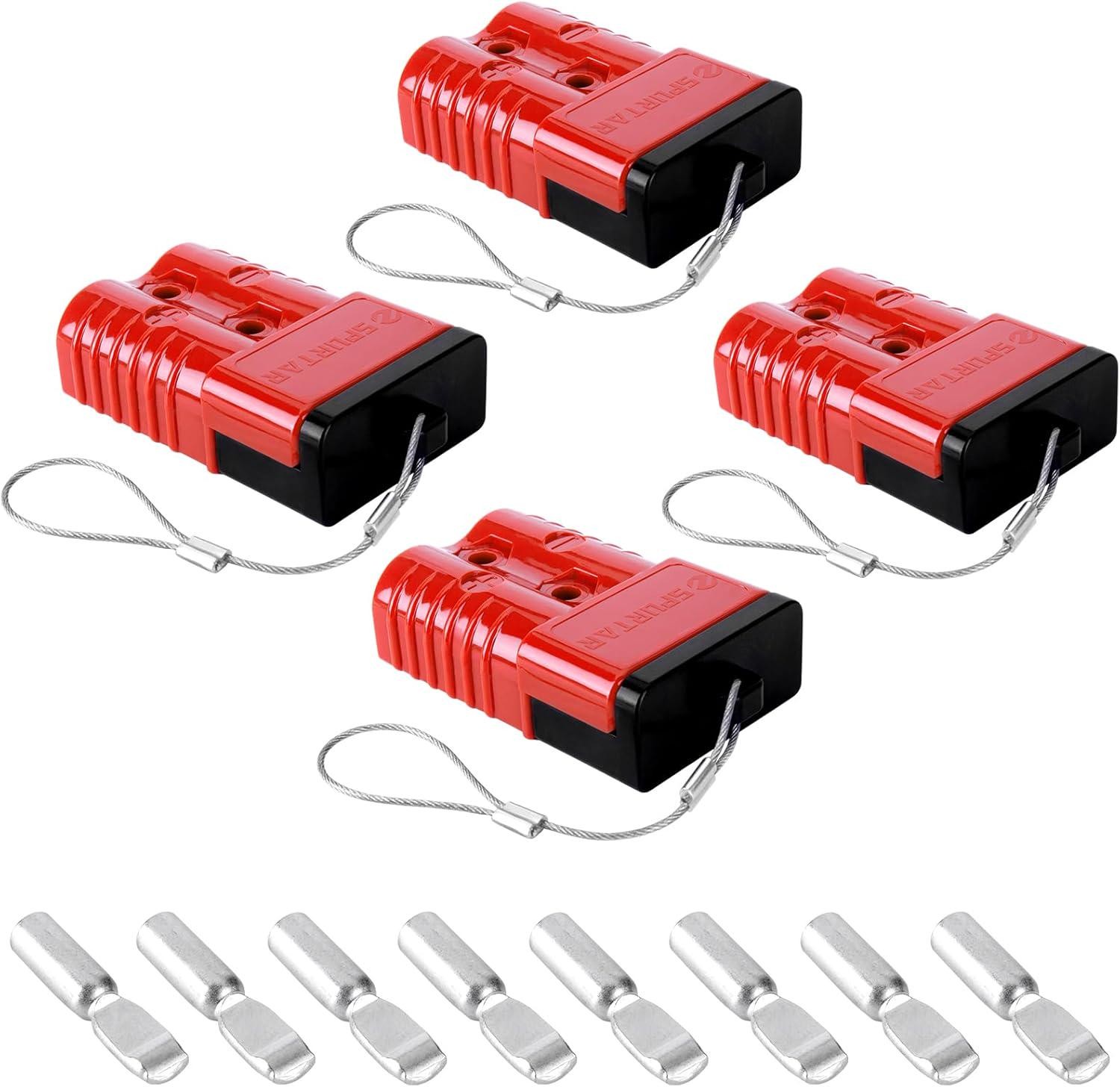 Wire Connector 2-4 AWG Wire 175A Plug 12-36V Battery Connect Plug, 4Pcs- Red