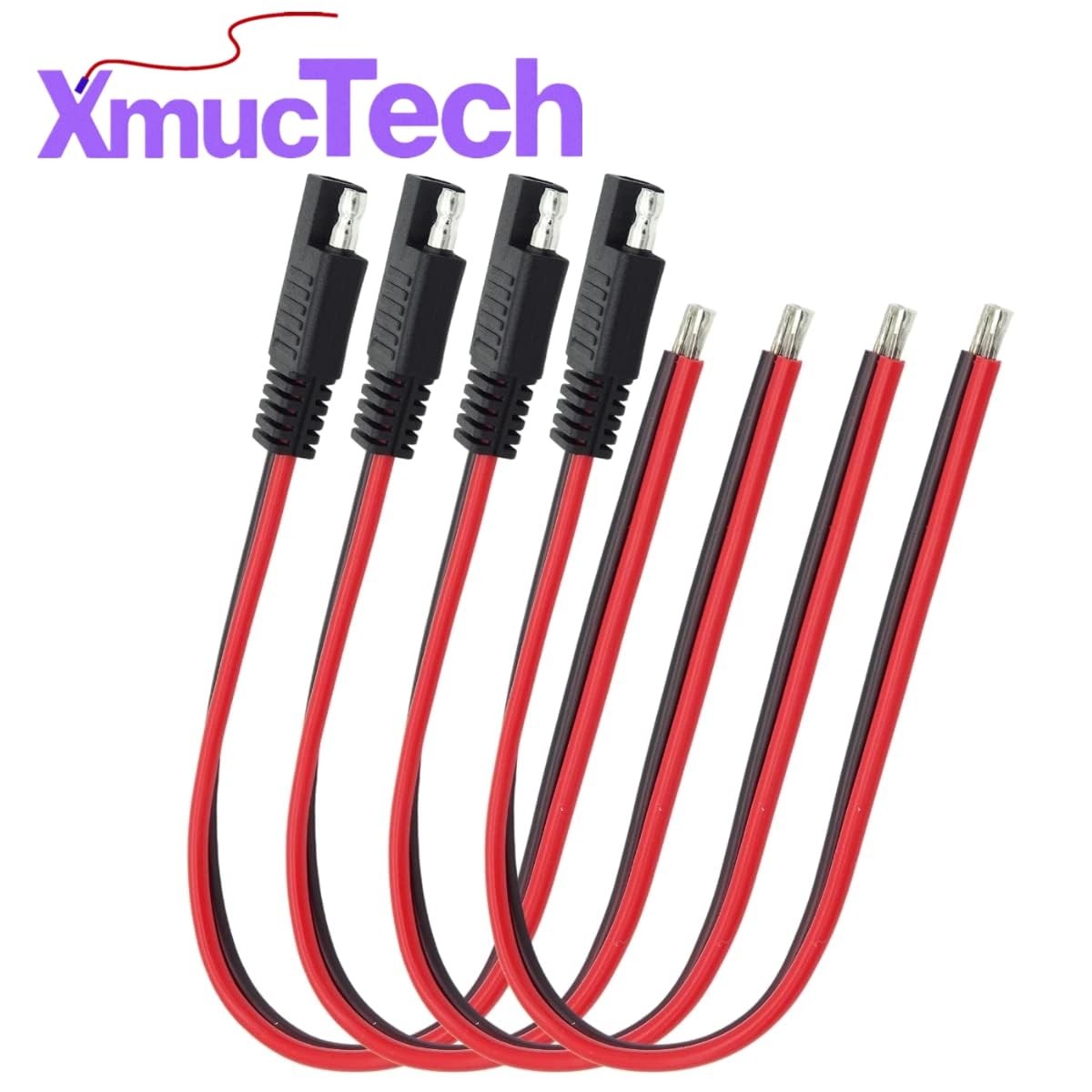 4-Pack 1ft 14AWG SAE Connector Quick Disconnect Plug Extension Cable for Auto…