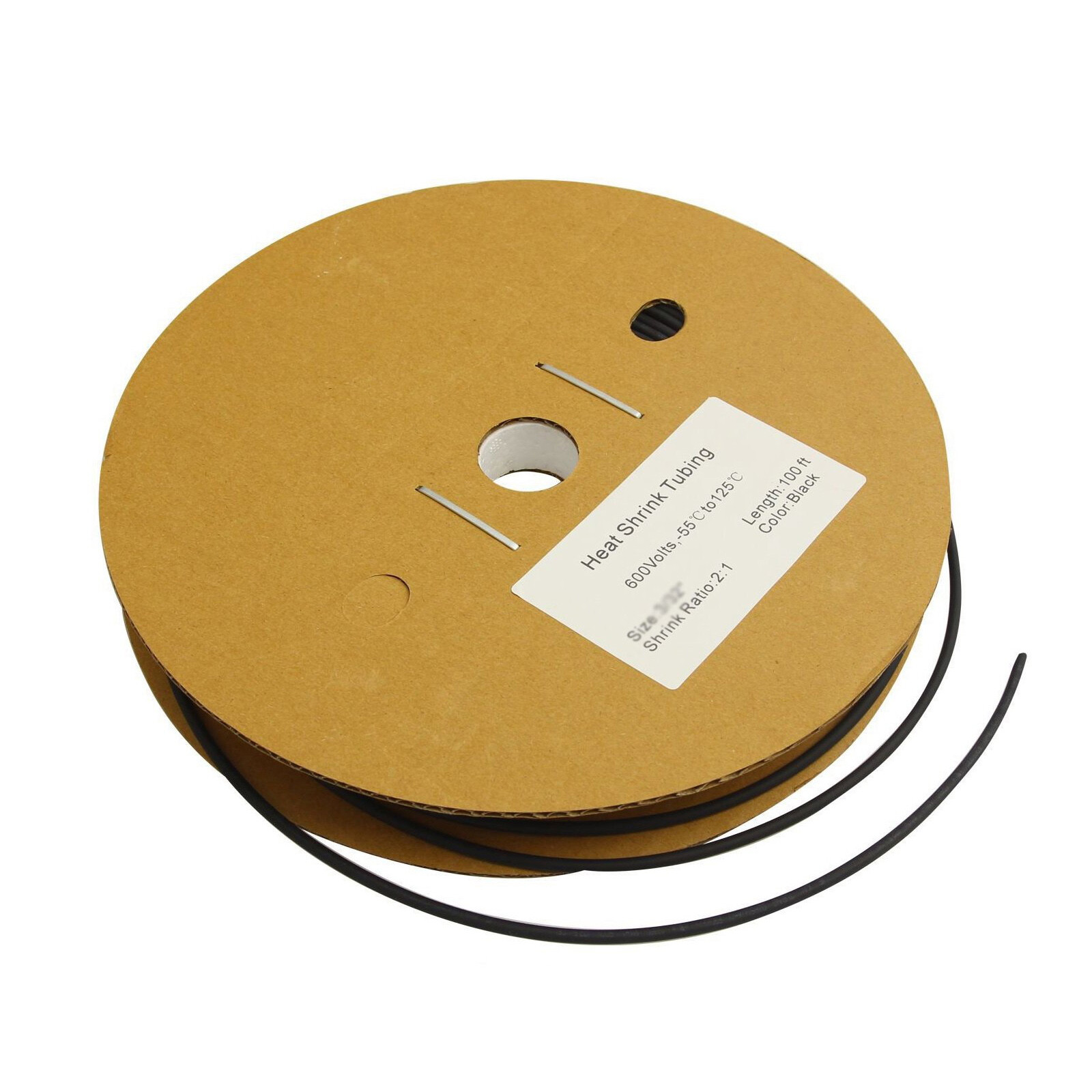 100 FT. 100′ Feet BLACK 1/4″ 6mm Polyolefin 2:1 Heat Shrink Tubing Tube Cable UL