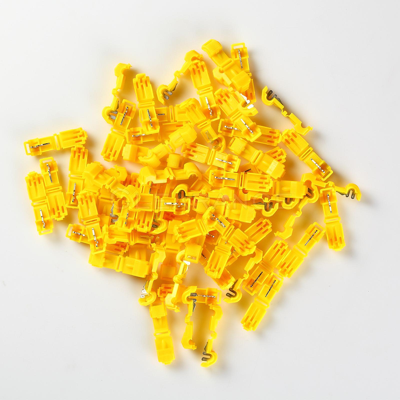 T-TAP Quick Wire Connectors Yellow 12-10 AWG Gauge Car Audio Terminal 100pcs