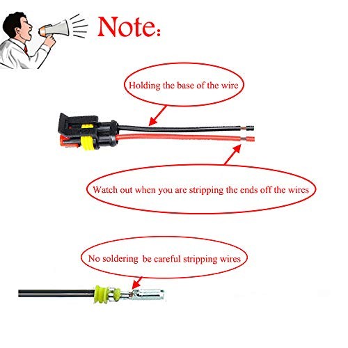 Way Car Waterproof Electrical Connector,16 AWG 2 pin Plug 2pin connector–5pack
