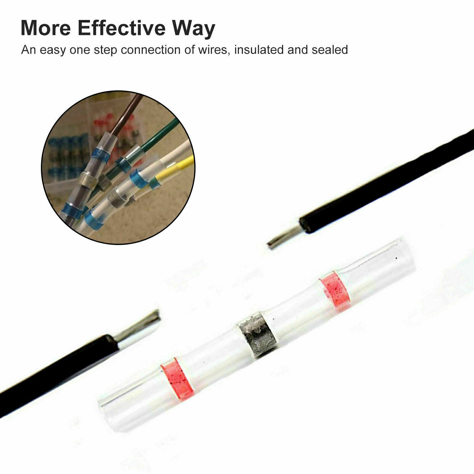 50-500 Solder Sleeve Seal Heat Shrink Butt Wire Connectors Terminals Waterproof