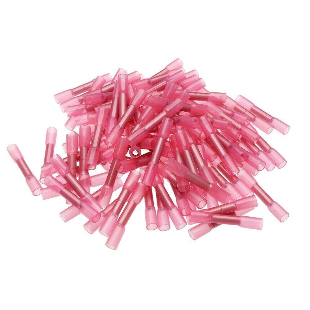 Heat Shrink Waterproof Wire Connectors Red 22-16 AWG Butt Seal Terminals