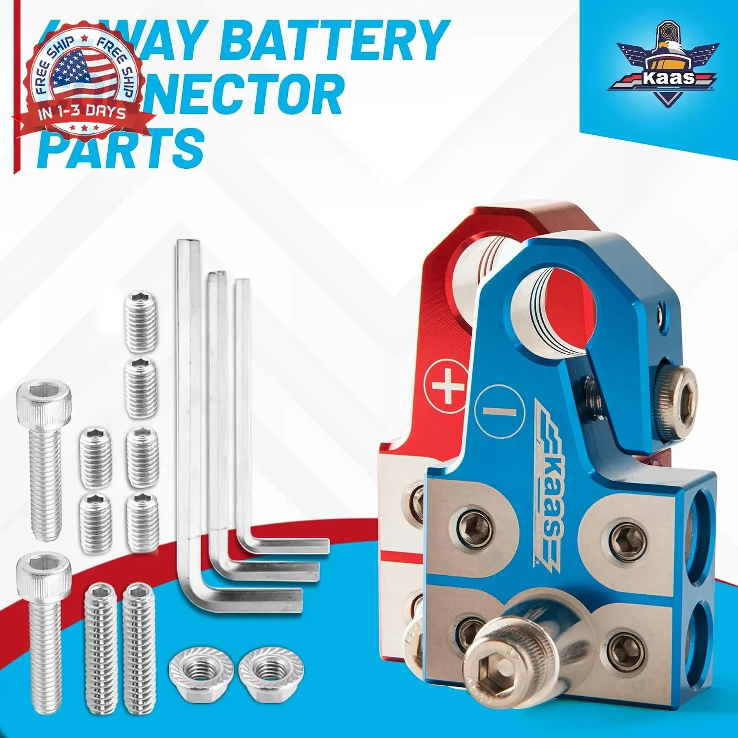 Lead Acid Battery Terminal Clamps, Positive and Negative Set, for SAE/DIN/EN Tap
