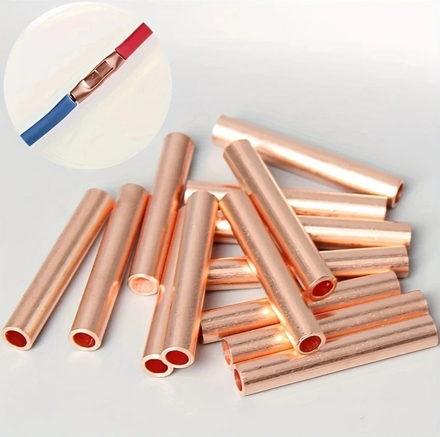 100pcs Copper Ring Terminal Wire Crimp Connectors Bare Cable Tubes – NEW