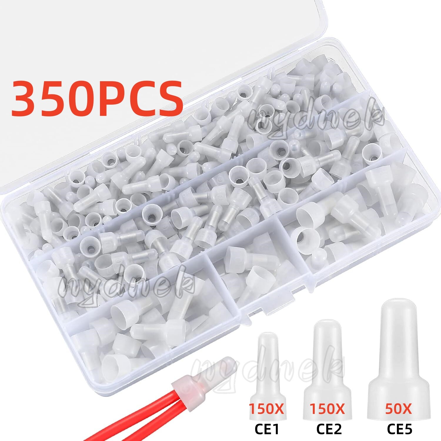 350PCS Closed End Crimp Cap Copper Core Nylon Wire Connectors 22-10AWG Terminals