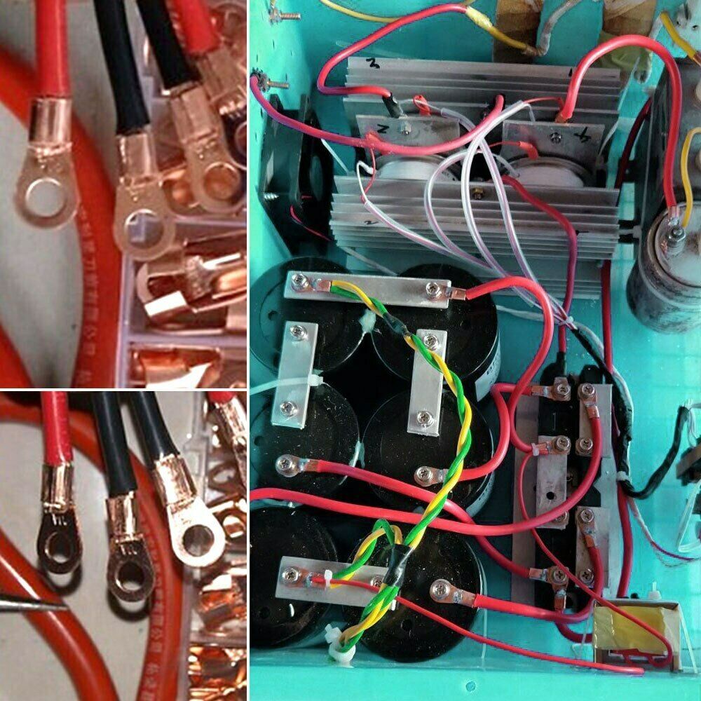 260Pcs Battery Copper Wire Lugs Kit Crimp Cable Ends Ring Terminals with Tubing