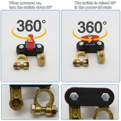Car Battery Power Cut-Off Switch Breaker, Adjustable Pure 1Psc-Double rotation