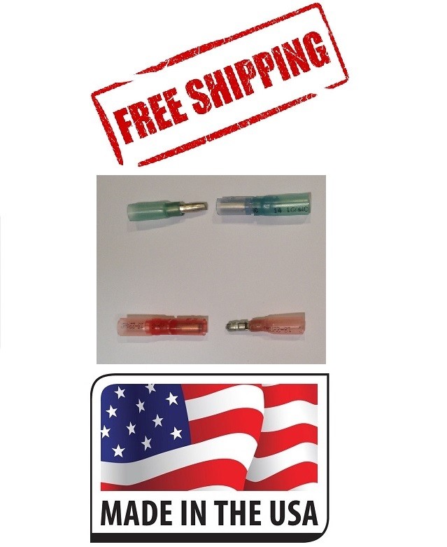 (100) 3M HEAT SHRINK BULLET CONNECTOR WIRE TERMINAL MARINE WATERPROOF 22-14 AWG