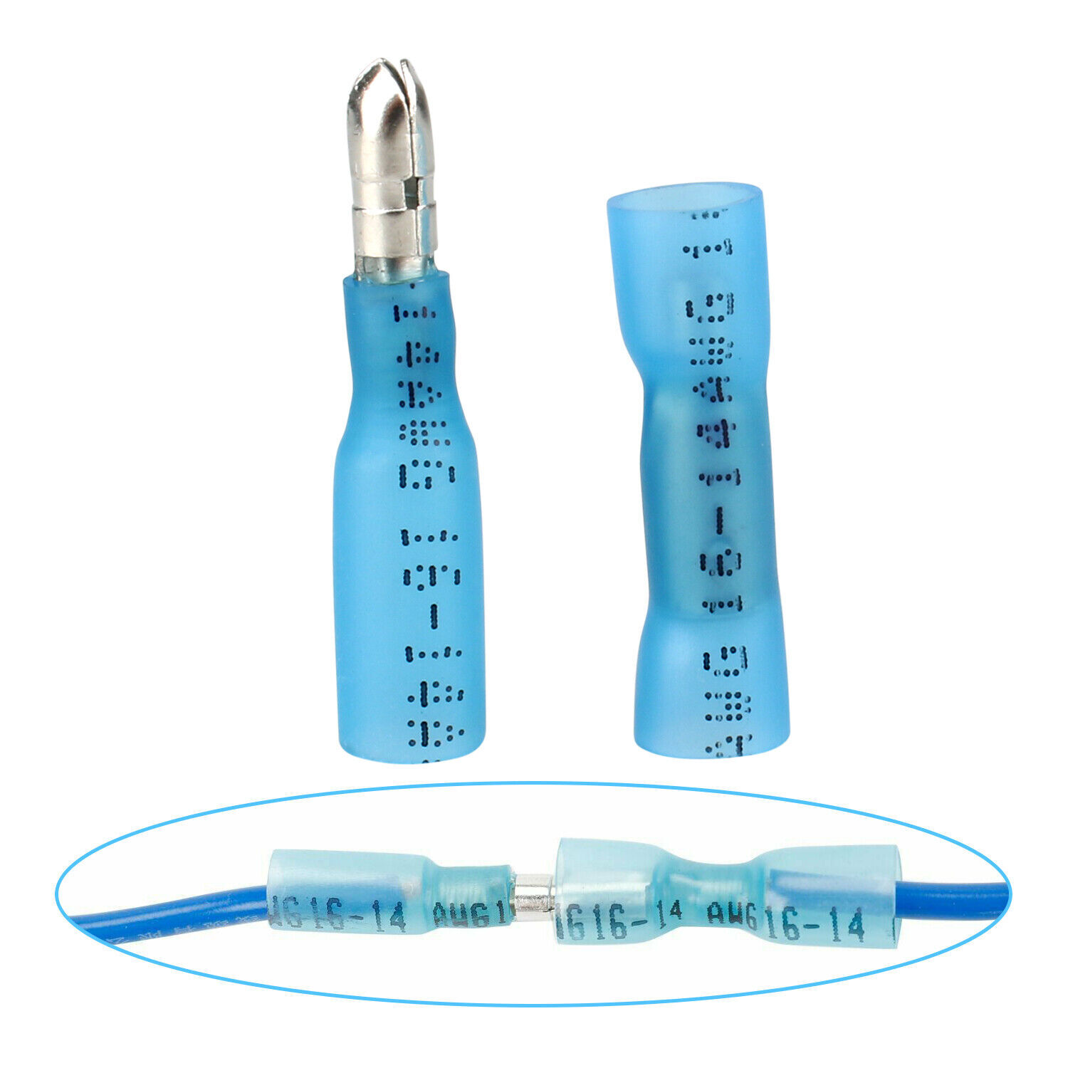 200pcs Heat Shrink Bullet Wire Connectors 22-10AWG Male Female Crimp Terminals
