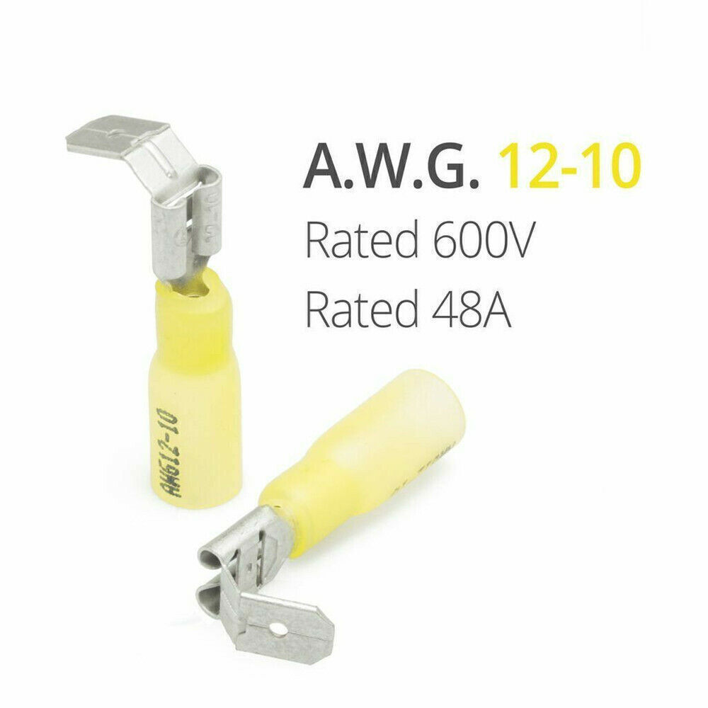 75/150PCS 3 Way 22-10AWG Wire Heat Shrink Piggyback Spade Connector Terminal US