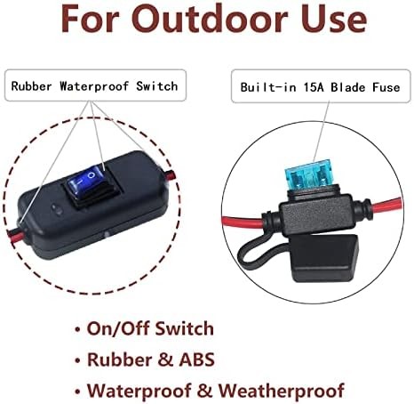 SAE to Battery Alligator Clip – 12V SAE 2Pin Quick Disconnect Cable 10ft SAE to