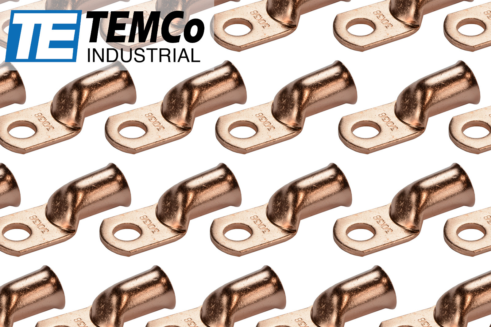 100 Lot 3/0 3/8″ Hole Ring Terminal Lug Bare Copper Uninsulated AWG Gauge