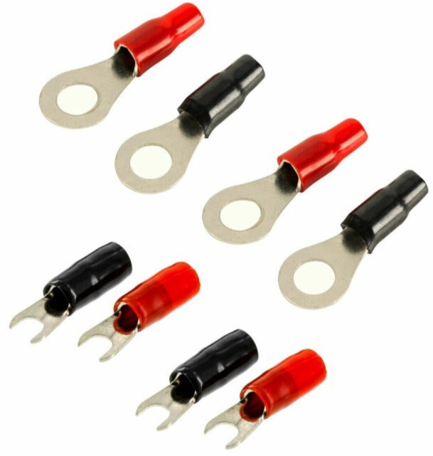 NEW TruConnex TCRTFT-8 8 AWG Ring and Fork Terminals (4 Red, 4 Black) electronic