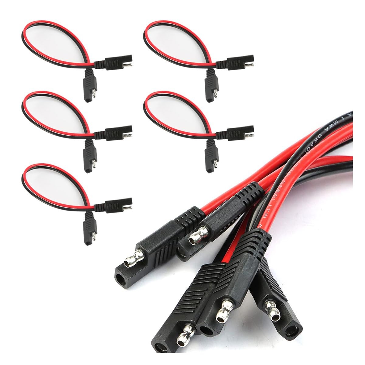 5PCS 2 Pin Quick Disconnect Polarized Wire Harness, 14 Gauge SAE Connector Bulle