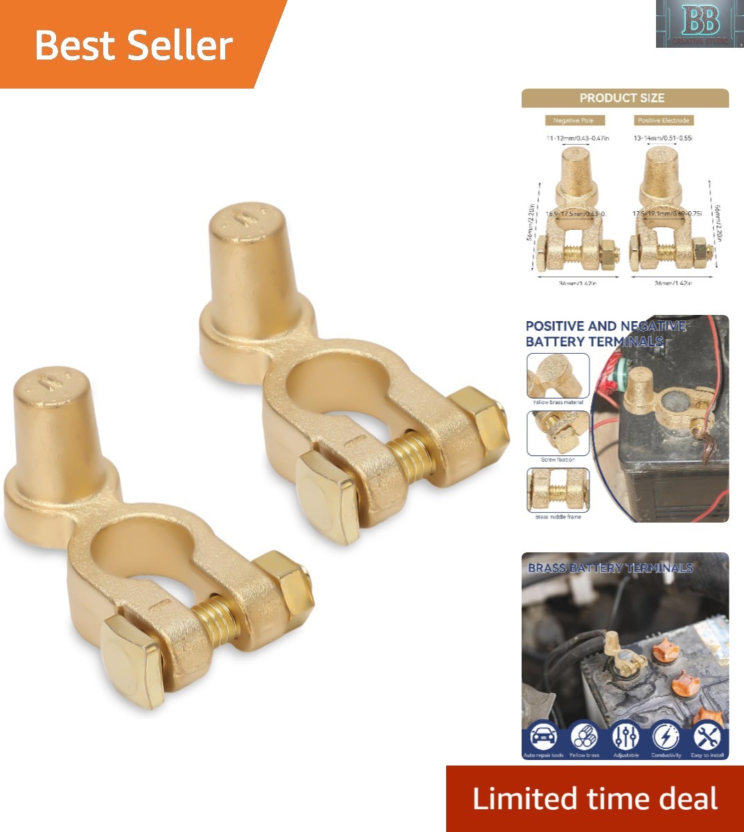 Durable Brass Battery Disconnect Terminals – Easy Installation for All Vehicles