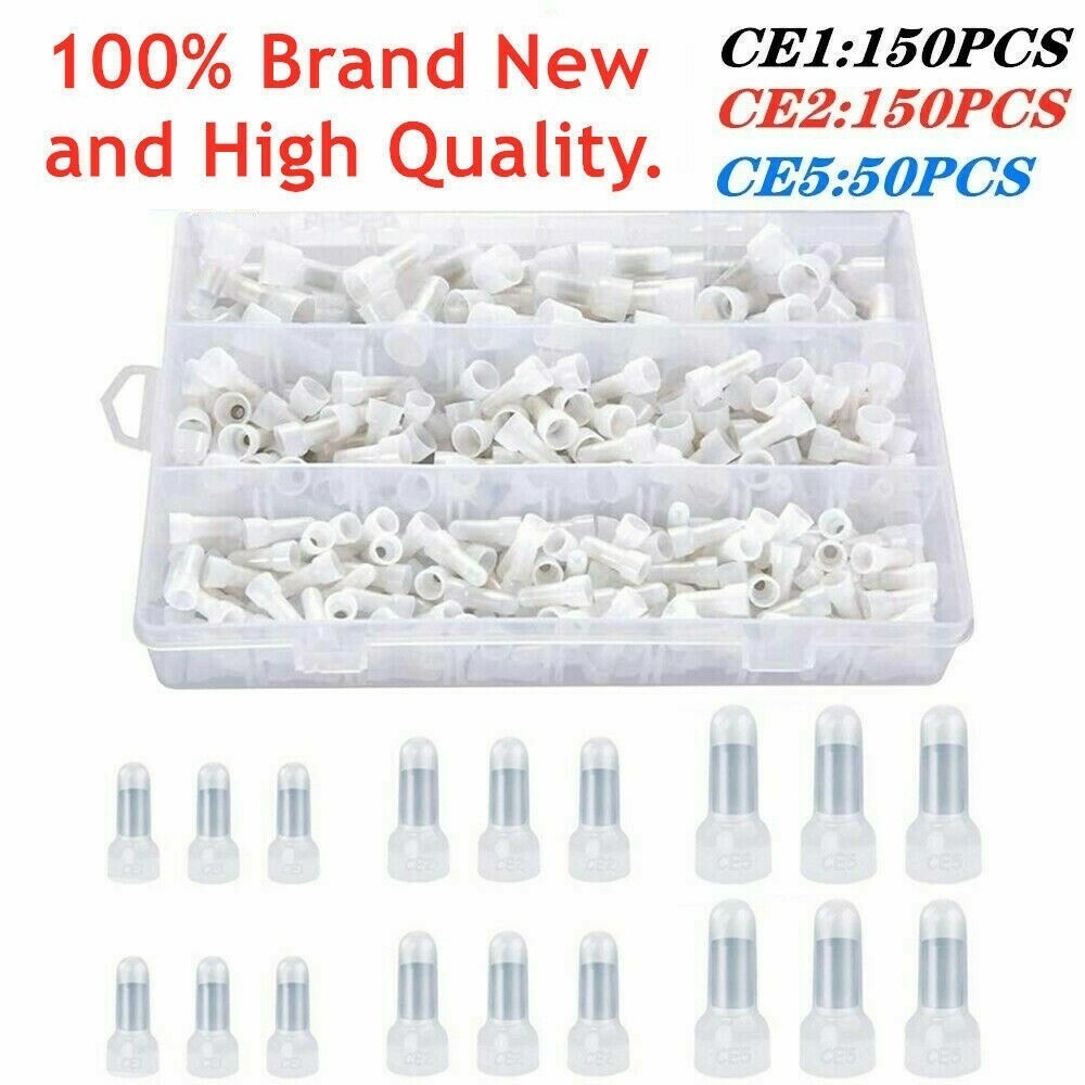 300X Closed End Crimp Cap Copper Core Nylon Wire Connectors 22-10AWG Terminal US