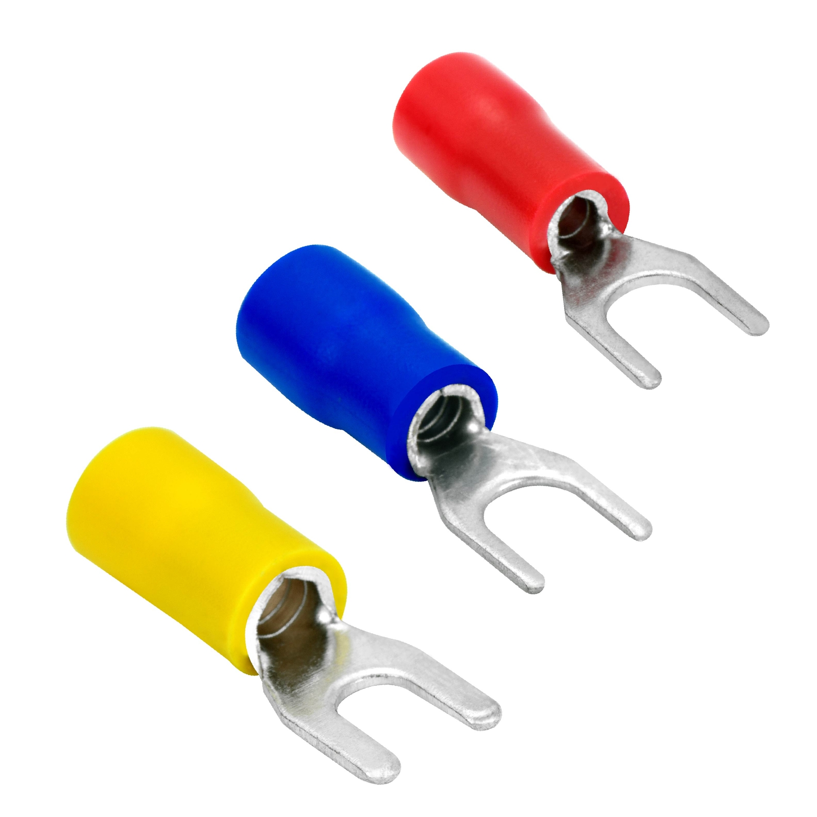 75 Spade Fork Terminal Connector Vinyl 22-18 16-14 12-10 GA AWG Gauge #8 Stud