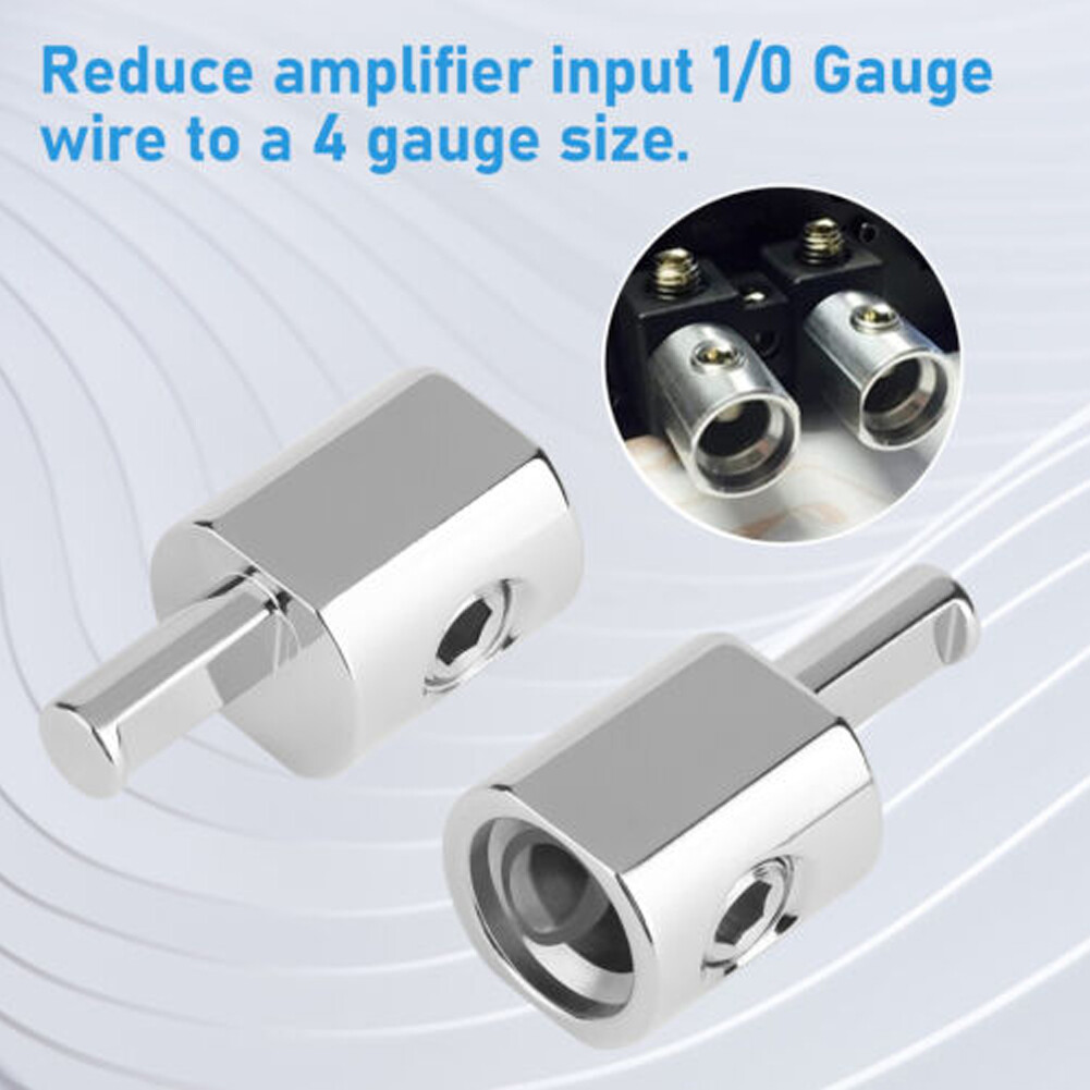 4Pcs 1/0 Gauge To 4 Gauge Pin AWG Power Wire Reducer Car Audio Amp Terminal