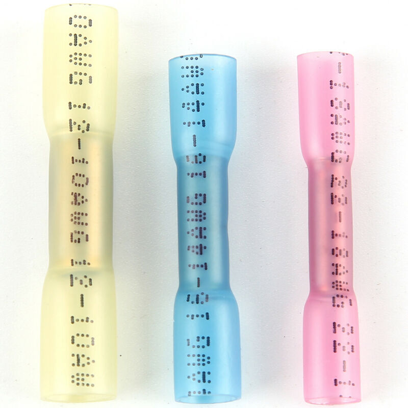 200PC Heat Shrink Butt Red Blue Yellow Waterproof Wire Connectors Seal Terminals