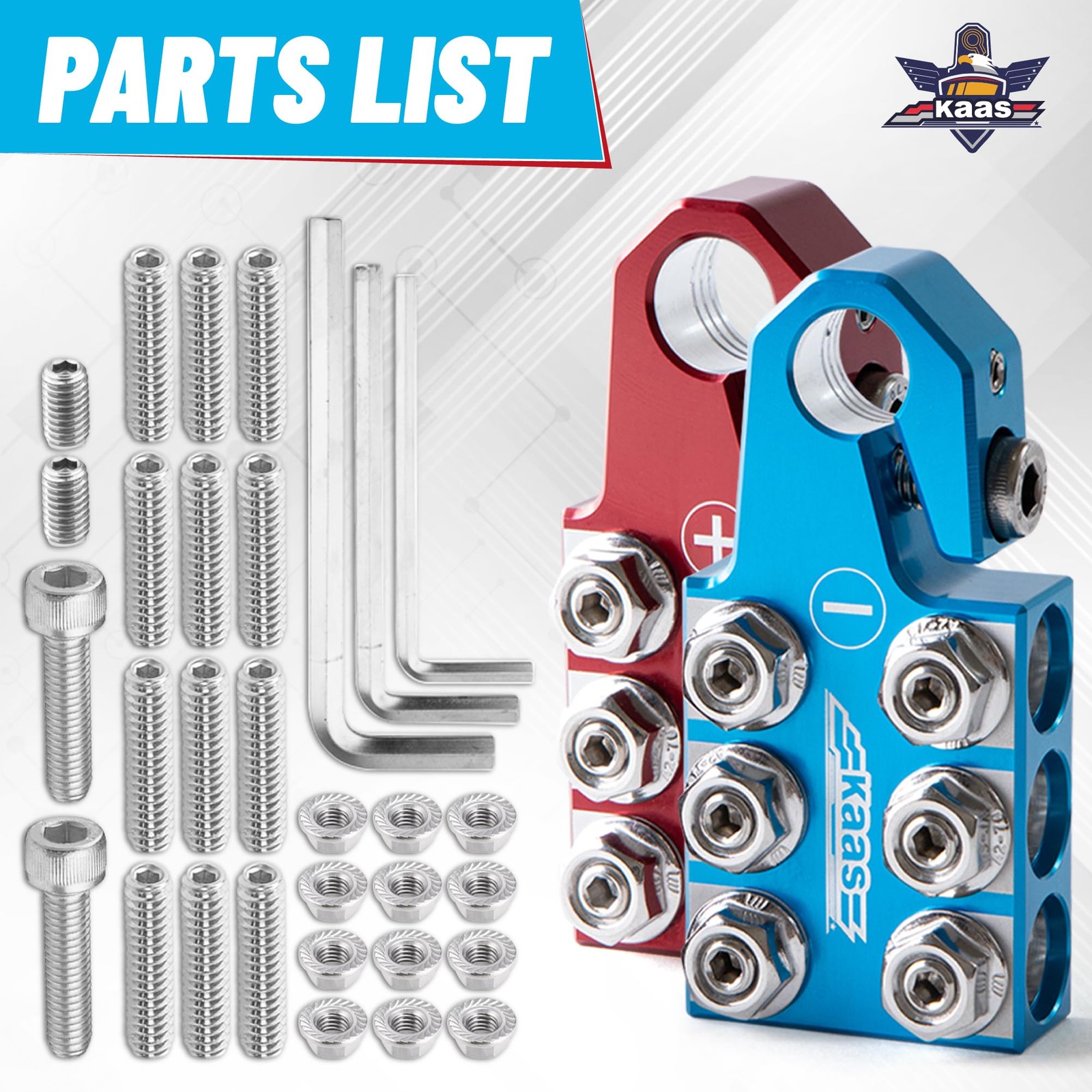 Kaas Battery Terminal Connectors, Colored Anode Top Post Battery Terminal,