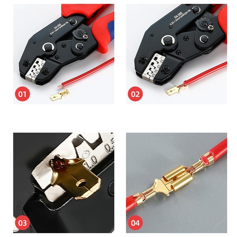 1050 PCS 2.8/4.8/6.3mm Crimp Terminals Insulated Male and Female Wire