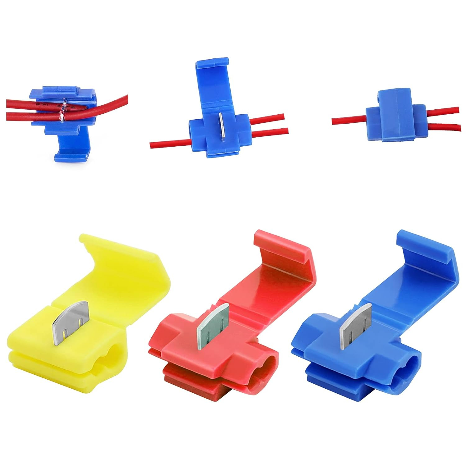150 Pcs Quick Splice Wire Connectors, Solderless Snap Electrical Connector, Blue