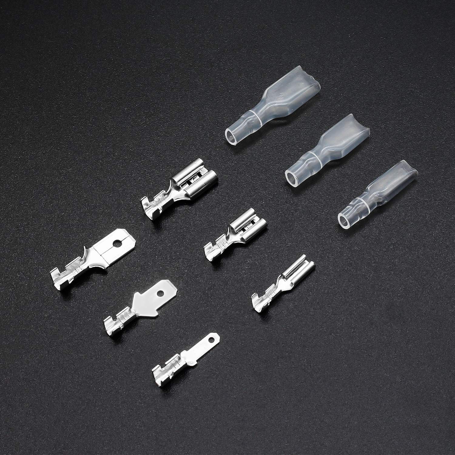 345Pcs Quick Splice 2.8mm 4.8mm 6.3mm Male and Female Wire Spade Connector Wi…