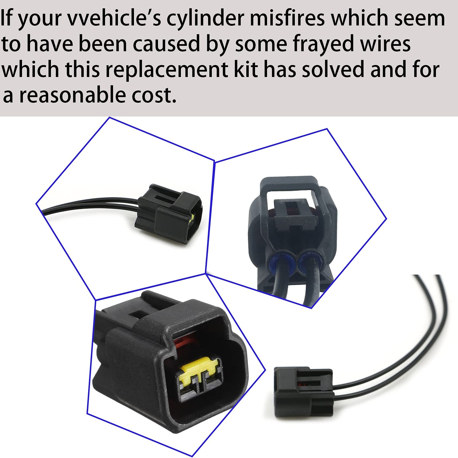 8 Pack Ford Ignition Coil Connector Plug Harness Compatible with Ford