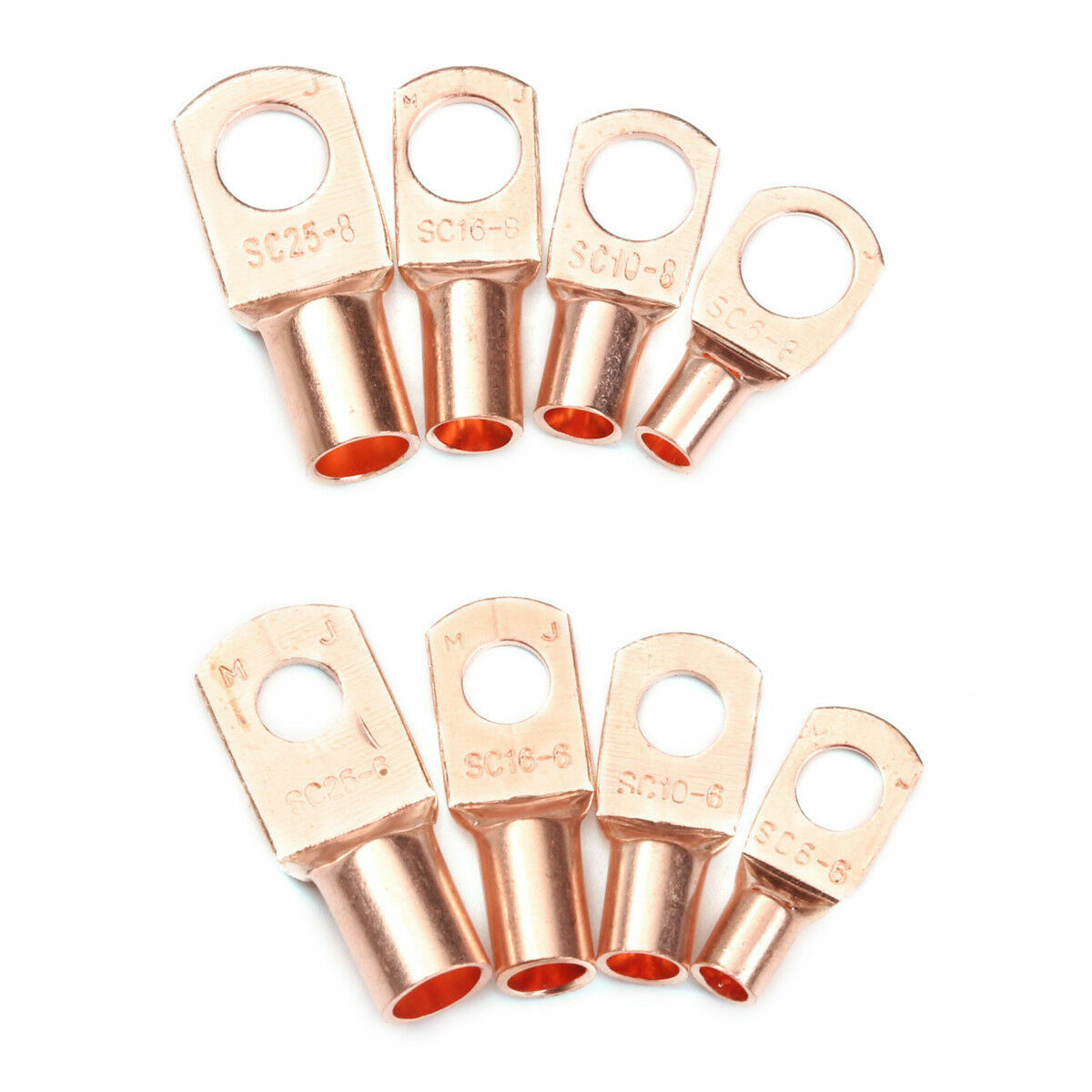100X Car Copper Ring Terminal Battery Cable Lug Crimp Electrical Wire Connectors