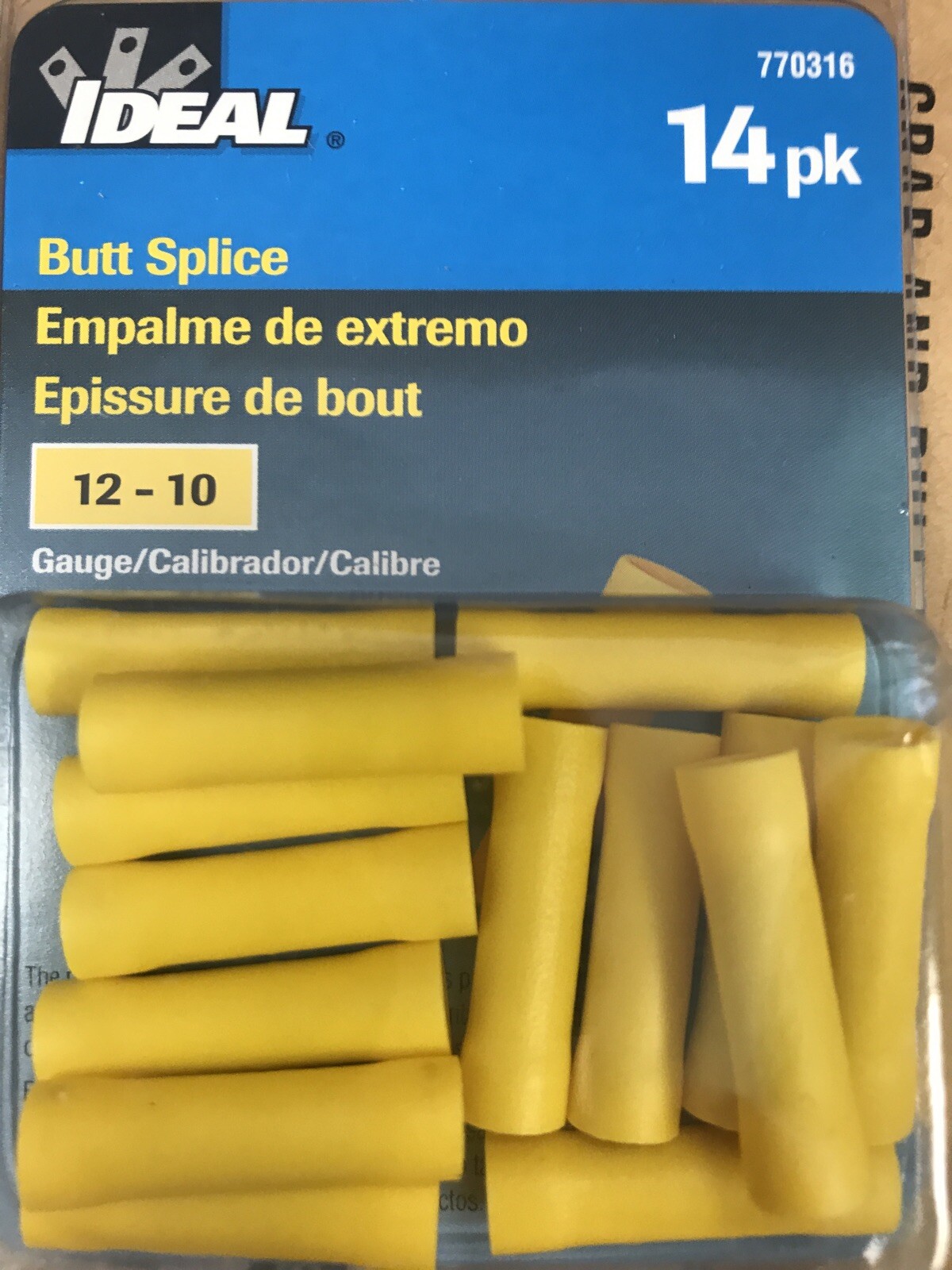 electrical wire terminals crimp connectors 2 14 Count Butt Splice 12-10 Gauge