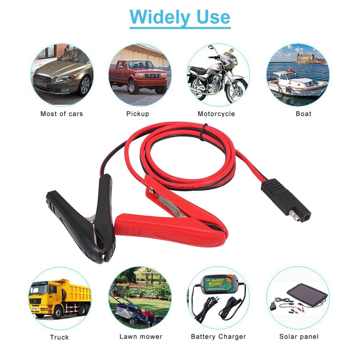 Yeebline Alligator Clip to SAE Connector Cable, 3.2FT 12V Alligator Crocodile…