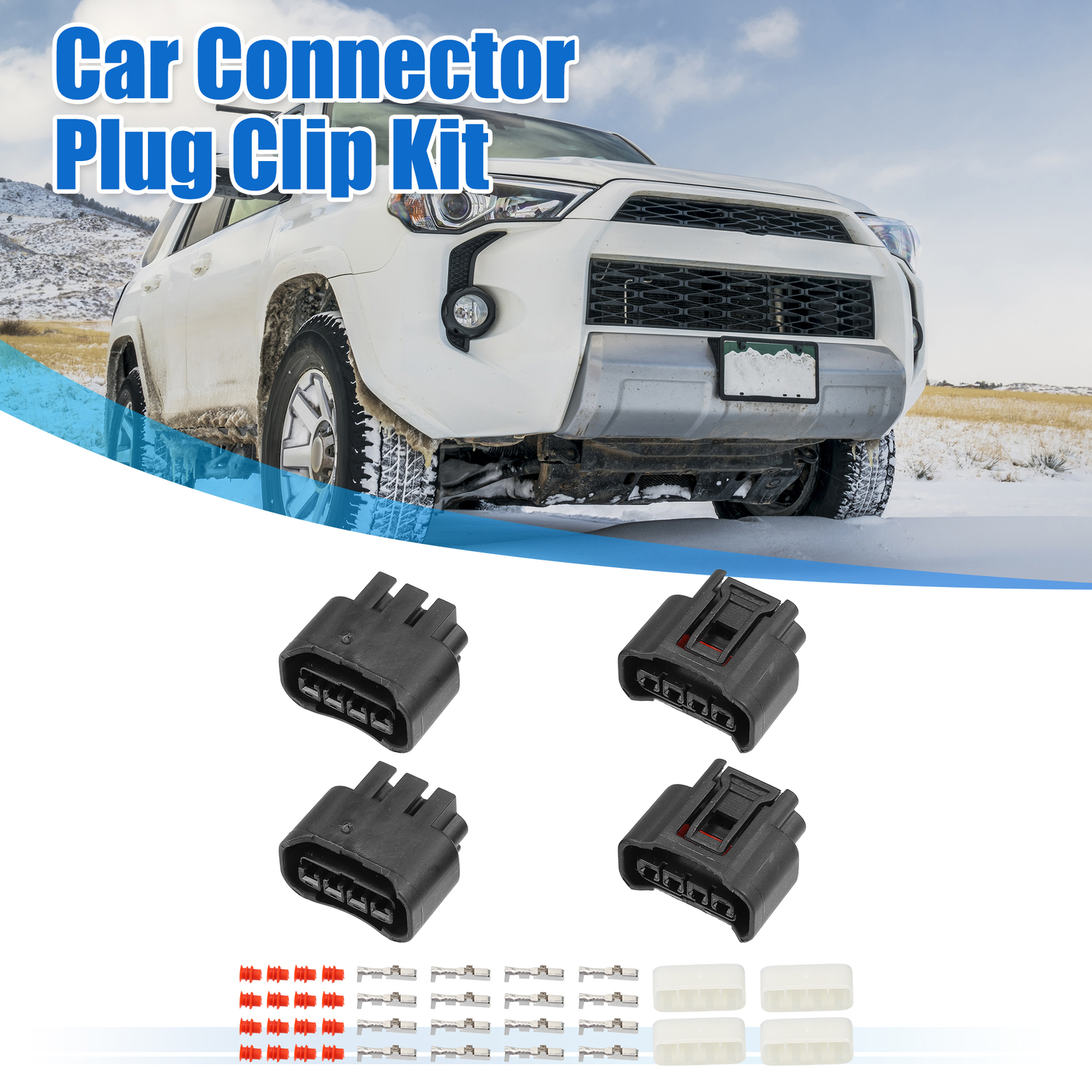 4 Set 4 Pin No.9098011885 Ignition Coil Connector Adapter Plug Kit for Scion