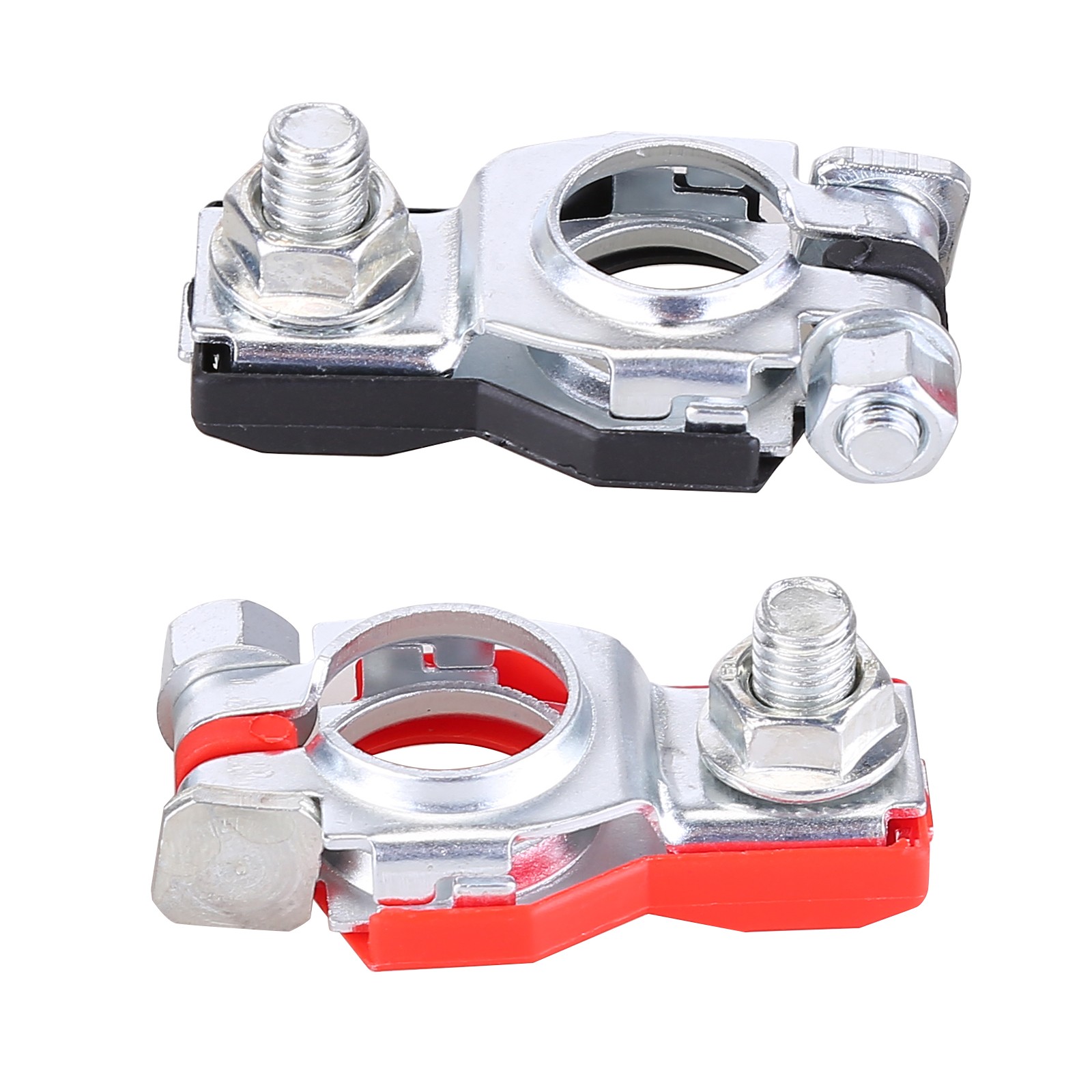 2X CAR BATTERY TERMINAL CLAMP CONNECTORS POSITIVE NEGATIVE RELEASE DISCONNECT