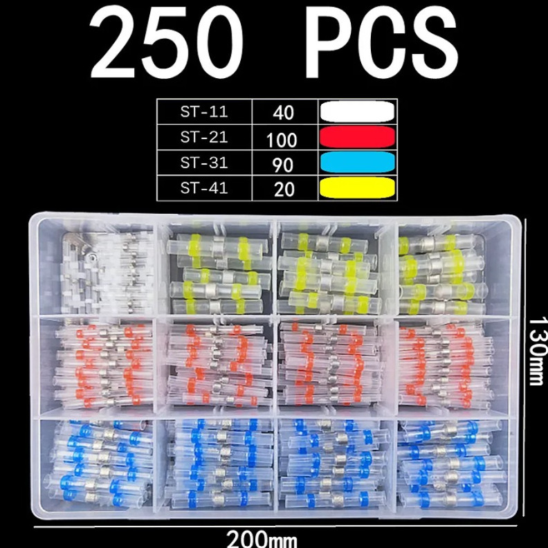 50/100/250pcs Heat Shrink Ring Terminals IP67 Waterproof Electrical Connectors