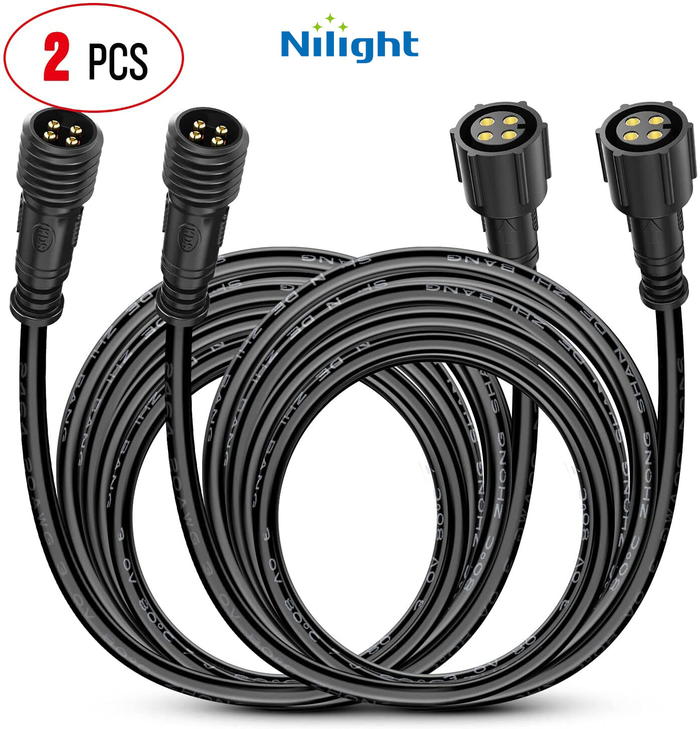 Nilight RGB Rock Light 10ft 4 Pin Extension Wire Cable Cord for Underbody Lights