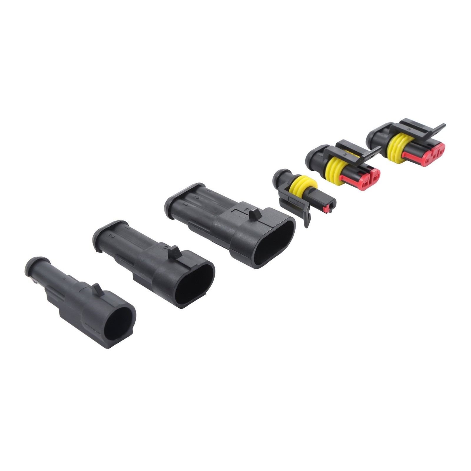 800Pack 50Sets Waterproof Auto Wire Connectors 1-6Pin with Ratchet Crimping Tool