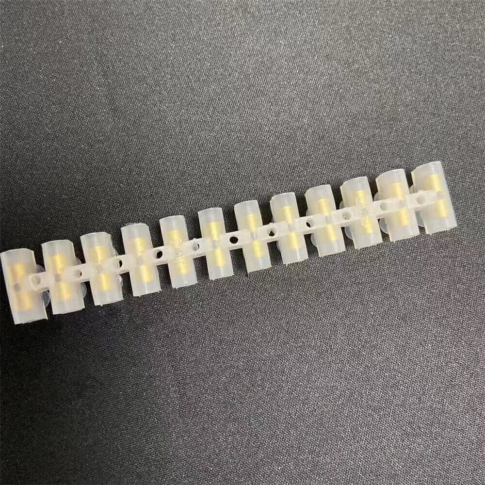 15A 12-Way Barrier Screw Terminal Block Wire Connector Strip US 10Pcs