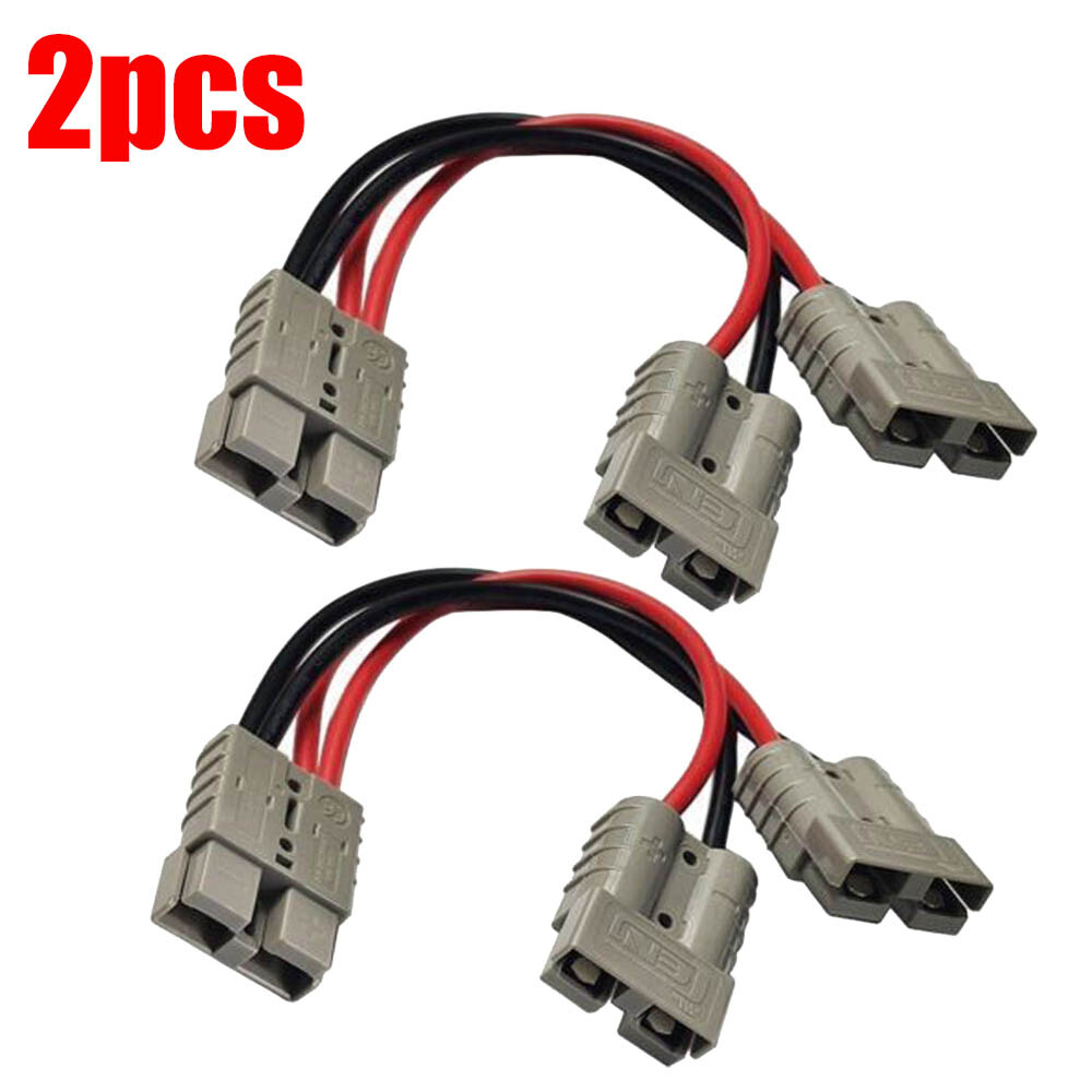 2Pcs/set 50 Amp Terminal Connector Cable 1 to 2 for 10-12 AWG OD5mm 20CM USA
